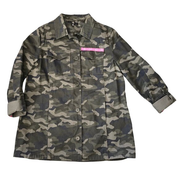 MISSGUIDED Camo Utility Jacket with Embroidered Back – Size 4 - Picture 3 of 11